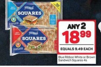 Pick n Pay Blue Ribbon White or Brown Sandwich Squares 4s offer