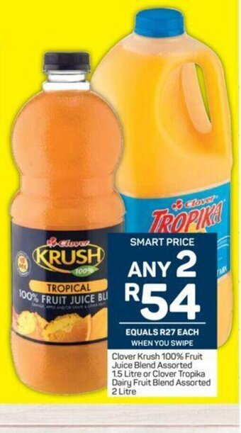 Pick n Pay Clover Krush 100% Fruit Juice Blend Assorted 1,5L offer