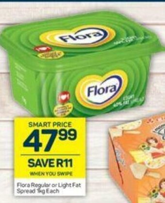 Pick n Pay FLora Regular or Light Fat Spread 1kg offer