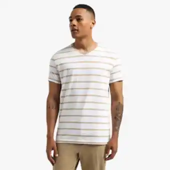 Markham Mkm stone/white horizontal stripe v-neck t-shirt offer