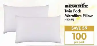 Desiree Twin Pack Microfibre Pillow