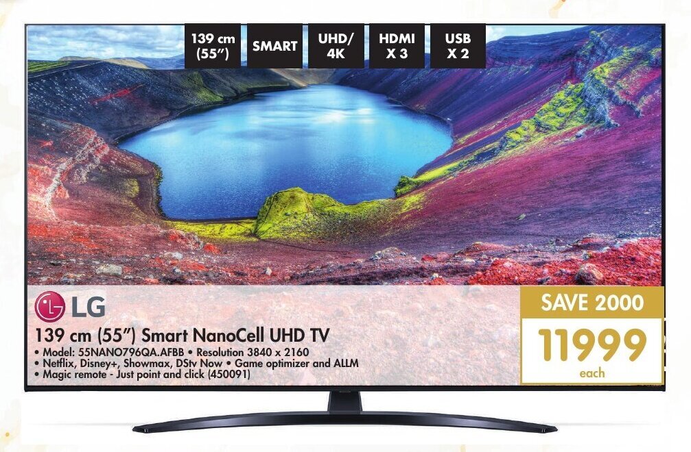 LG 139cm (55") Smart NanoCell UHD TV offer at Makro