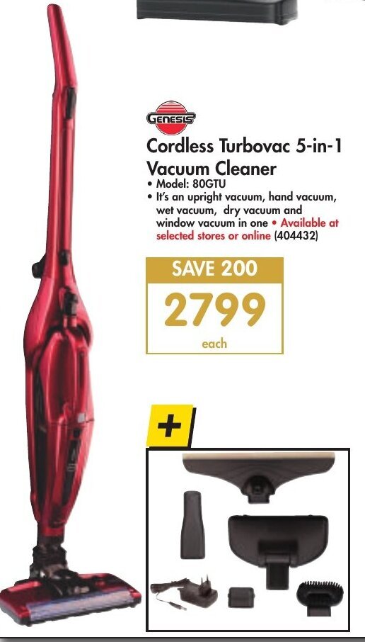 Genesis Cordless Turbovac 5in1 Vacuum Cleaner offer at Makro
