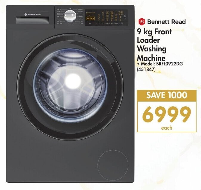 Bennett Read 9kg Front Loader Washing Machine offer at Makro