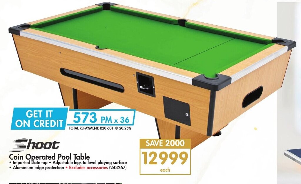 Shoot Coin Operated Pool Table offer at Makro