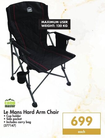 Makro Camp Master Le Mans Hard Arm Chair offer