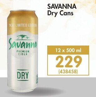 Makro Savanna Dry Cans 12 x 500ml offer