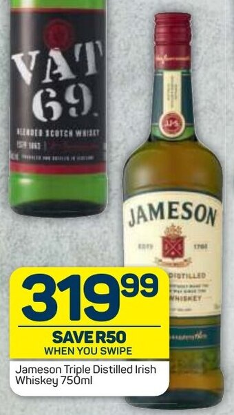 Pick n Pay Liquor Jameson Triple Distilled Irish Whiskey 750ml offer