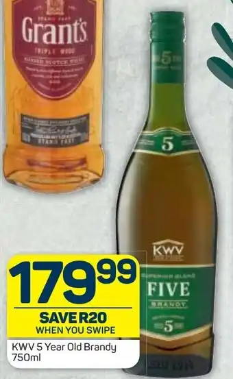 Pick n Pay Liquor KWV 5-Year-Old Brandy 750ml offer