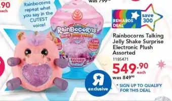 ToysRUs Rainbocorns Talking Jelly Shake Surprise Electronic Plush assorted offer