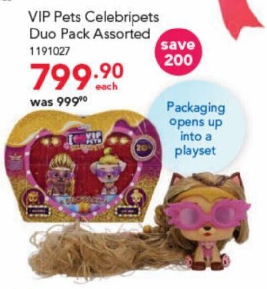 VIP Pets Celebripets Duo Pack assorted offer at ToysRUs