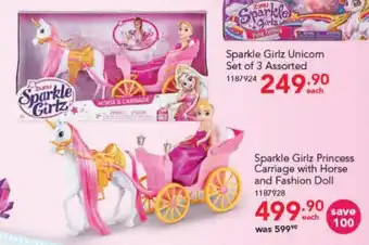 Sparkle Girlz Princess Carriage with Horse and Fashion Doll