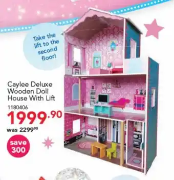 ToysRUs Caylee Deluxe Wooden Doll House with Lift offer