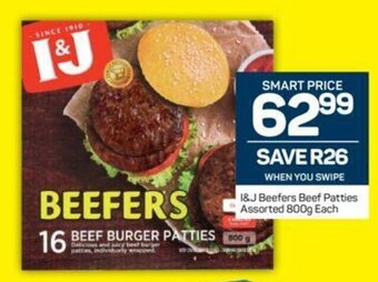 Pick n Pay I&J Beefers Beef Patties Assorted 800g offer