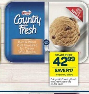 Pick n Pay Dairymaid Country Fresh Ice Cream Assorted 2 Litre each offer