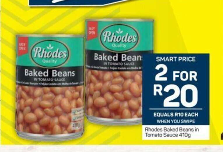 Rhodes Baked Beans in Tomato Sauce 410g offer at Pick n Pay