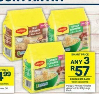 Pick n Pay Maggi 2 Minute Noodles Assorted 5 x 73g Mega Pack offer