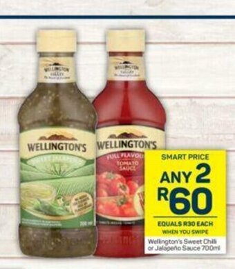 Pick n Pay Wellington's Sweet Chilli or Jalapeno Sauce 700ml offer