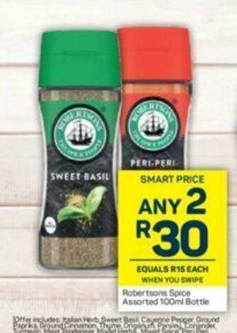 Pick n Pay Robertsons Spice Assorted 100ml Bottle offer