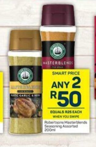 Pick n Pay Robertsons Masterblends Seasoning Assorted 200ml offer