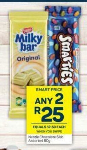 Pick n Pay Nestle Chocolate Slab Assorted 80g offer