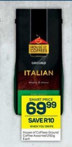 Pick n Pay House of Coffees Ground Coffee Assorted 250g offer