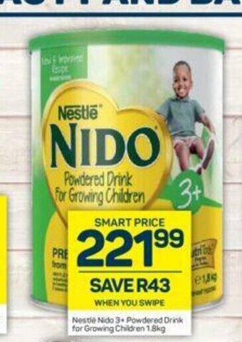 Pick n Pay Nestle Nido 3+ Powdered Drink for Growing Children 1.8kg offer