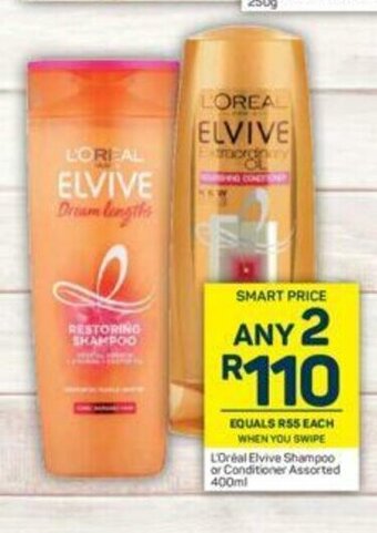 Pick n Pay L'Oreal Elvive Shampoo or Conditioner Assorted 400ml offer