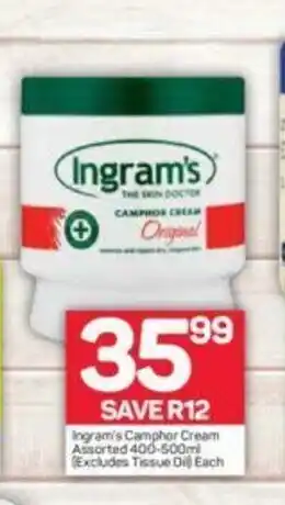 Pick n Pay Ingram's Camphor Cream Assorted 400-500ml offer