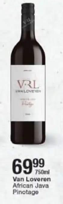 Checkers Van Loveren African Java Pinotage 750ml offer