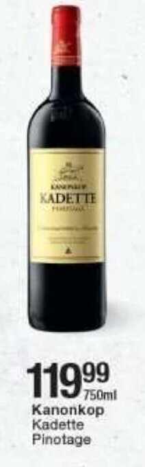 Checkers Kanonkop Kadette Pinotage 750ml offer