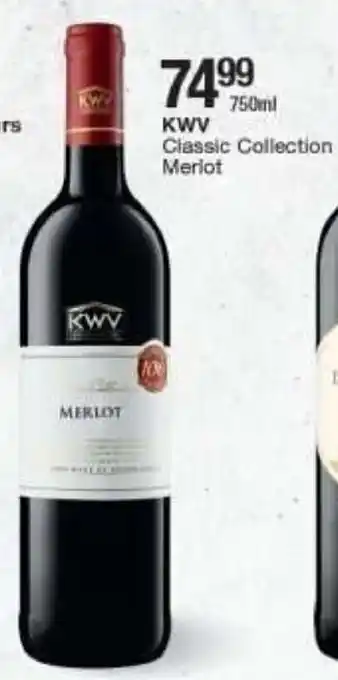 Checkers KWV Classic Collection Merlot 750ml offer
