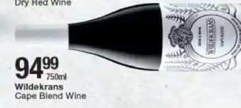 Checkers Wildekrans Cape Blend Wine 750ml offer