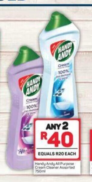 Pick n Pay Handy Andy All Purpose Cream Cleaner Assorted 750ml offer