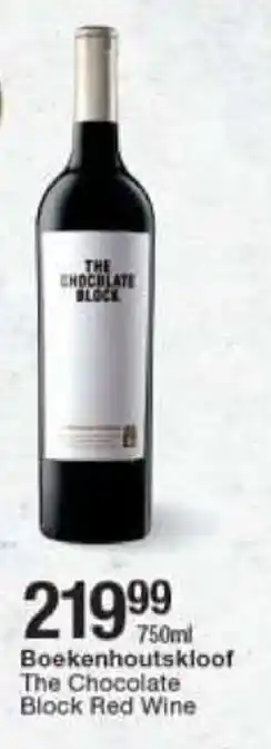 Checkers Boekenhoustskloof The Chocolate Block Red Wine 750ml offer