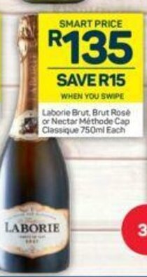 Pick n Pay Laborie Brut, Brut Rose or Nectar Methode Cap Classique 750ml each offer