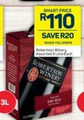 Pick n Pay Robertson Winery Assorted 3 Litre each offer