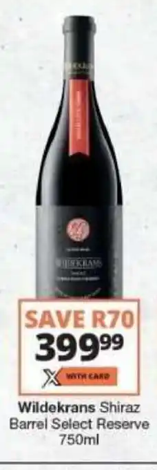 Wildekrans Shiraz Barrel Select Reserve 750ml