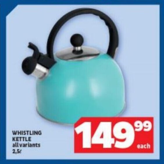 Whistling Kettle all variants 2,5L offer at Usave