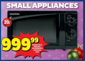 Usave Essentials Manual Microwave Oven 20L offer