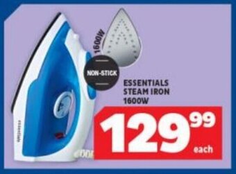 Usave Essentials Steam Iron 1600w offer