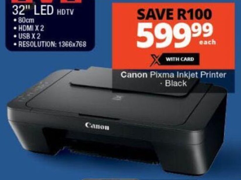 Canon Pixma Inkjet Printer Black offer at Checkers
