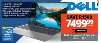 Checkers Dell i3 Inspiron Notebook -8GB -15" offer
