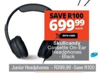 Checkers Skullcandy Cassette On-ear Headphones -black offer