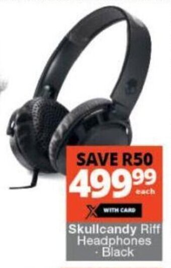 Checkers Skullcandy Riff Headphones -black offer