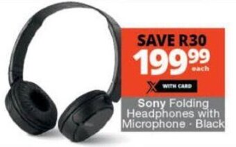 Checkers Sony Folding Headphones with Microphone -black offer