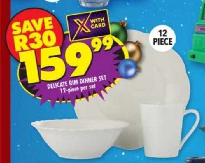 Delicate Rim Dinner Set 12piece per set offer at Shoprite