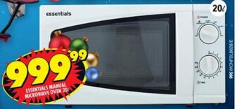 Shoprite Essentials Manual Microwave Oven 20L offer