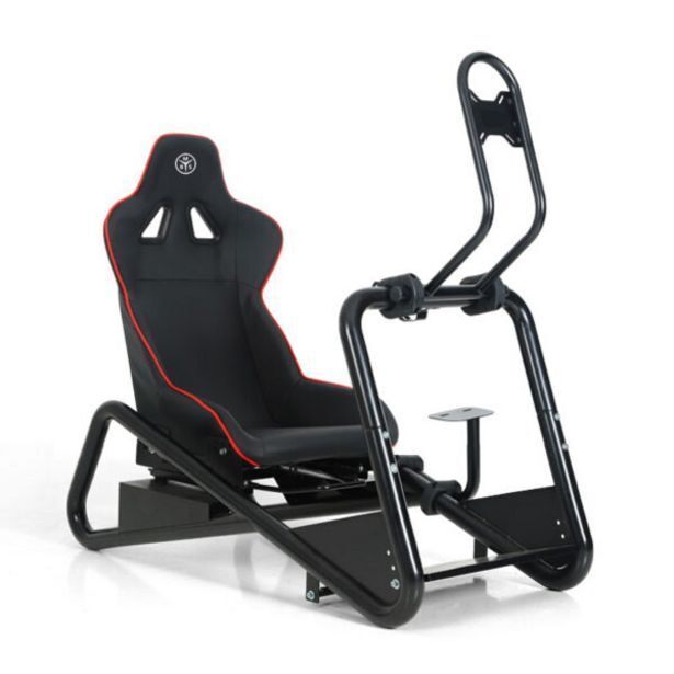 Steering wheel stand with racing seat and tv mount offer at Game4U