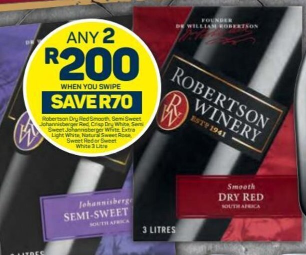 Robertson Dry Red Smooth, SemiSweet Johannisberger Red, Crisp Dry
